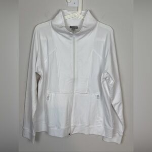 Talbots Pink Stretch Full Zip Lightweight Jacket Large NWT